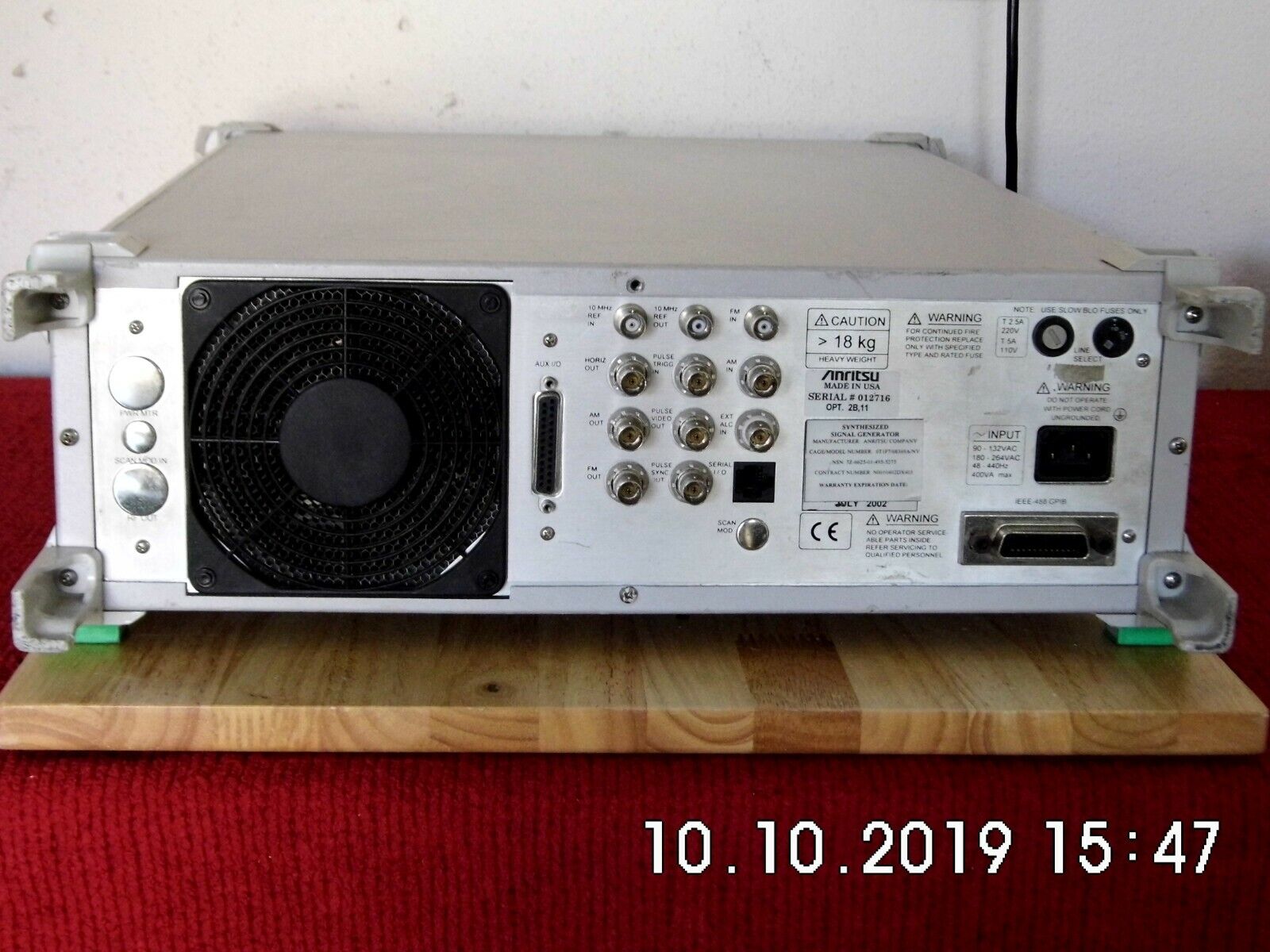 Anritsu 68369A/NV w/2B/11, 10 MHz-40 GHz Syn. w/cal Anritsu 68369A/NV w/2B/11, 10 MHz-40 GHz Syn. w/cal